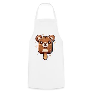 Mignon ours en peluche motif de crème glacée pour l’été - Tablier de cuisine - blanc - Devant - AI Model Male 185 dark (185cm)