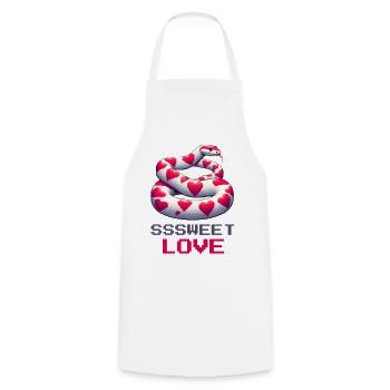 Snake, sweet love - Cooking Apron - white - Front - AI Model Male 185 dark (185cm)