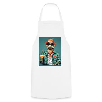 Cool alligator with cocktail - Cooking Apron - white - Front - AI Model Male 185 dark (185cm)