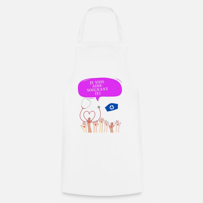 Je suis aide soignant e png - Tablier de cuisine - blanc