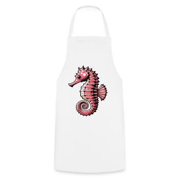 Hippocampe - Tablier de cuisine - blanc - Devant - AI Model Male 185 dark (185cm)