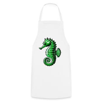 Hippocampe - Tablier de cuisine - blanc - Devant - AI Model Male 185 dark (185cm)