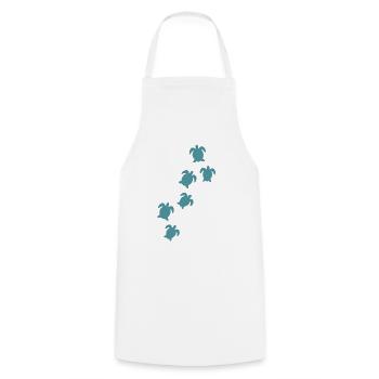 Sea turtle - Cooking Apron - white - Front - AI Model Male 185 dark (185cm)