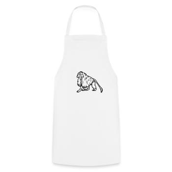 Gelada Monkey - Cooking Apron - white - Front - AI Model Male 185 dark (185cm)