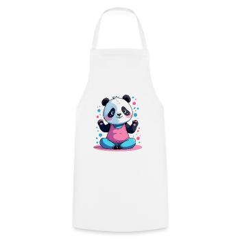 Pastell Panda Spaßlook - Kochschürze - Weiß - Vorne - AI Model Male 185 dark (185cm)
