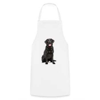 Black Labrador – Loyal, Lovable & Charming - Cooking Apron - white - Front - AI Model Male 185 dark (185cm)