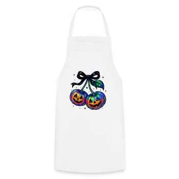 Iridescent Cherry Pumpkins, Halloween Pumpkins - Cooking Apron - white - Front - AI Model Male 185 dark (185cm)