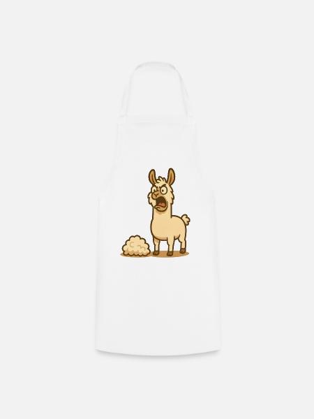 Humorvolle Lama Illustration  - Kochschürze - Weiß