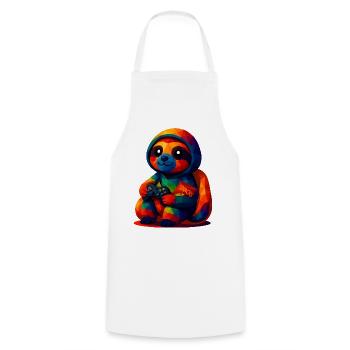 WPAP Polygon Kawaii Style Animal Bébé Paresseux Sweat à capuche - Tablier de cuisine - blanc - Devant - AI Model Male 185 dark (185cm)