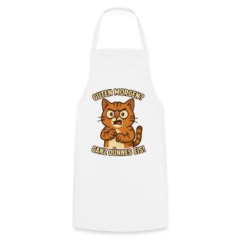Good morning Very thin cat - Cooking Apron - white - Front - AI Model Male 185 dark (185cm)