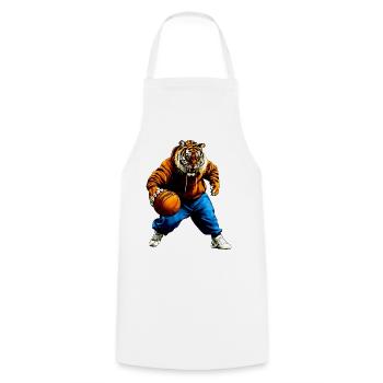 Tiger Basketball - Cooking Apron - white - Front - AI Model Male 185 dark (185cm)
