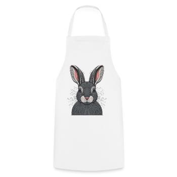 Hare - Cooking Apron - white - Front - AI Model Male 185 dark (185cm)