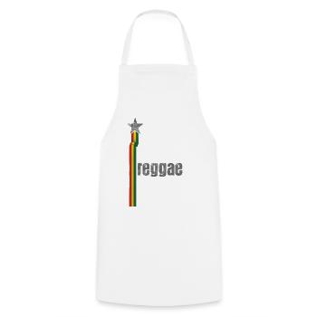 Reggae Star Rasta Logo Design - Cooking Apron - white - Front - AI Model Male 185 dark (185cm)