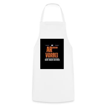 Past the ass - Cooking Apron - white - Front - AI Model Male 185 dark (185cm)