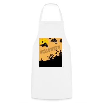 Halloween Silhouette by Moon - Cooking Apron - white - Front - AI Model Male 185 dark (185cm)