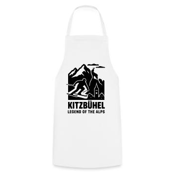 Silhouette de vacances de ski et de sports d'hiver à Kitzbühel - Tablier de cuisine - blanc - Devant - AI Model Male 185 dark (185cm)
