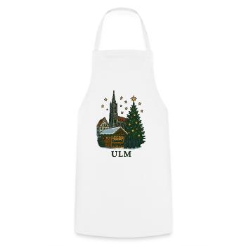 Ulm Minster with Christmas Market - Cooking Apron - white - Front - AI Model Male 185 dark (185cm)