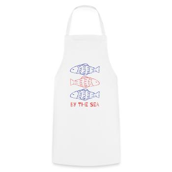 Sardines by the sea - Cooking Apron - white - Front - AI Model Male 185 dark (185cm)