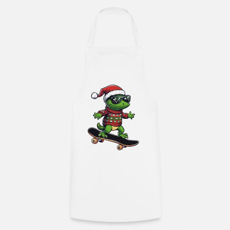 Echse Weihnachten Lustig - Kochschürze - Weiß