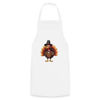 Thanksgiving Drôle Dinde de Thanksgiving - Tablier de cuisine - blanc - Devant - AI Model Male 185 dark (185cm)