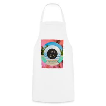 Fête des palmiers marins à Ibiza sur la plage du soleil d’été - Tablier de cuisine - blanc - Devant - AI Model Male 185 dark (185cm)
