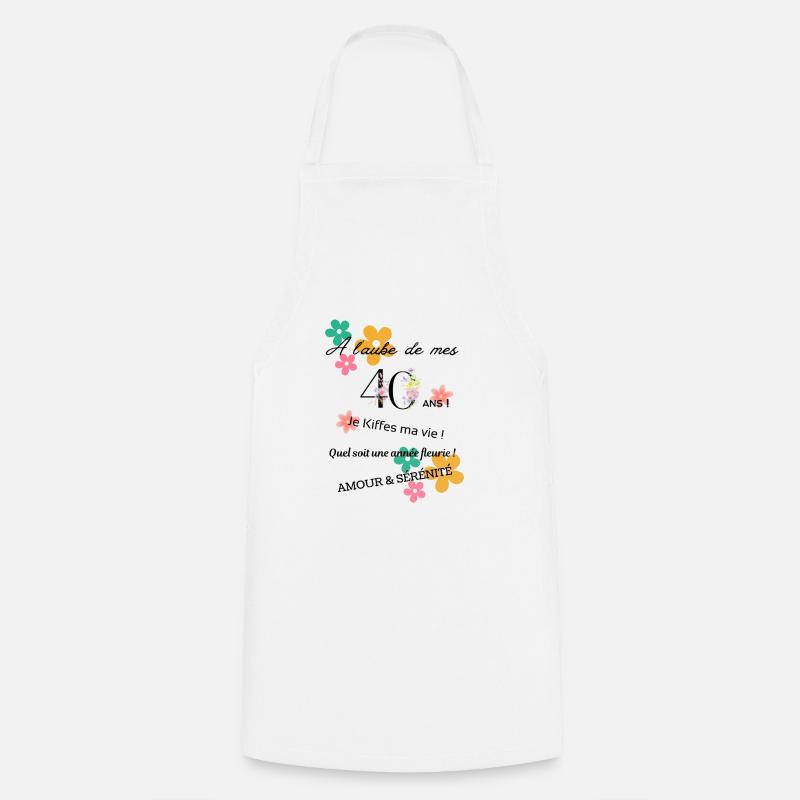 _40ans_fleurie - Cooking Apron - white
