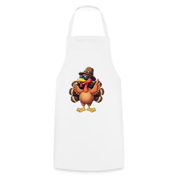 Thanksgiving Drôle Dinde de Thanksgiving - Tablier de cuisine - blanc - Devant - AI Model Male 185 dark (185cm)