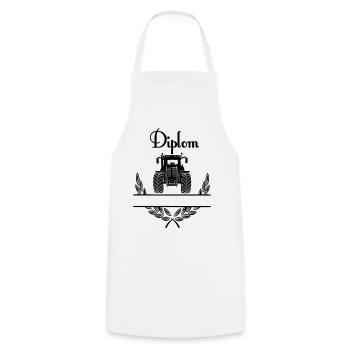 Diplom Tractor – Namespace - Cooking Apron - white - Front - AI Model Male 185 dark (185cm)