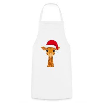A giraffe for Christmas - Cooking Apron - white - Front - AI Model Male 185 dark (185cm)