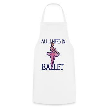 All I Need Is Ballet - Cooking Apron - white - Front - AI Model Male 185 dark (185cm)