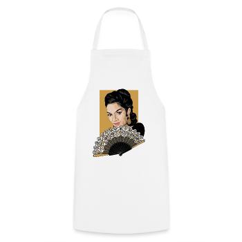 LOLA Fan - Cooking Apron - white - Front - AI Model Male 185 dark (185cm)