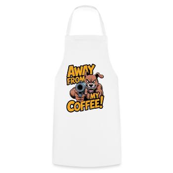 Loin de mon café ! - Tablier de cuisine - blanc - Devant - AI Model Male 185 dark (185cm)