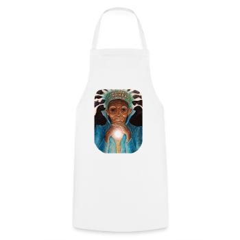 Ancient Luminous Wisdom - Cooking Apron - white - Front - AI Model Male 185 dark (185cm)