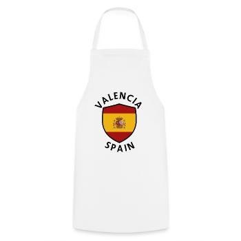 Valencia Spain Shield Pattern - Cooking Apron - white - Front - AI Model Male 185 dark (185cm)