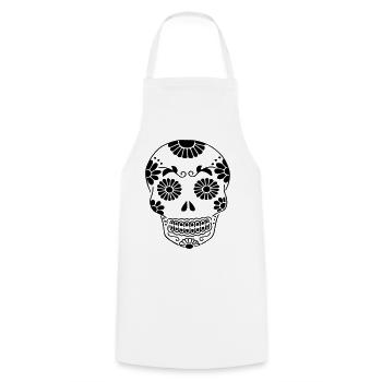 Skull - Cooking Apron - white - Front - AI Model Male 185 dark (185cm)