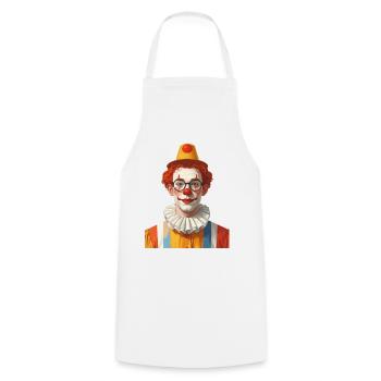 Ein Clown zu Karneval / Fasching - Kochschürze - Weiß - Vorne - AI Model Male 185 dark (185cm)