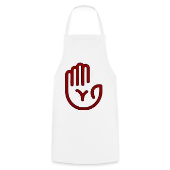 Empreinte de main Red Minimal - Tablier de cuisine - blanc - Devant - AI Model Male 185 dark (185cm)
