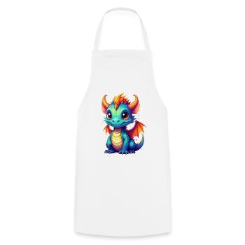 Dragon mignon - Tablier de cuisine - blanc - Devant - AI Model Male 185 dark (185cm)