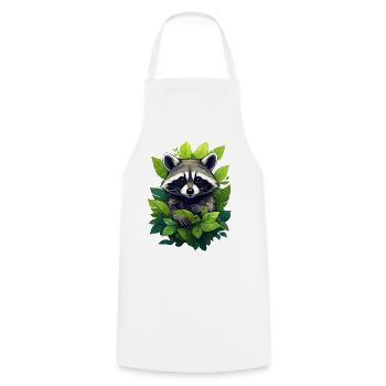 Raccoon in the forest - Cooking Apron - white - Front - AI Model Male 185 dark (185cm)
