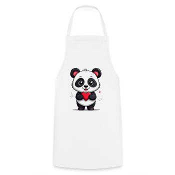 Panda mit Herz - Kochschürze - Weiß - Vorne - AI Model Male 185 dark (185cm)
