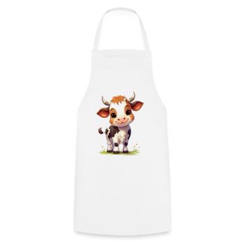 cute cow - Cooking Apron - white - Front - AI Model Male 185 dark (185cm)