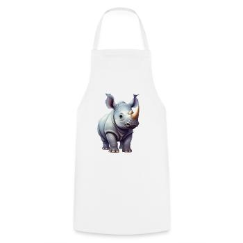 Rhinoceros - Cooking Apron - white - Front - AI Model Male 185 dark (185cm)