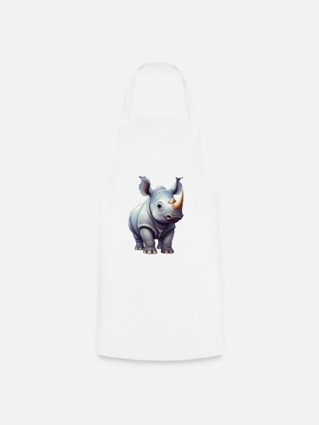 Nashorn - Kochschürze - Weiß