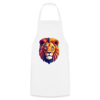 Tête de lion - Tablier de cuisine - blanc - Devant - AI Model Male 185 dark (185cm)