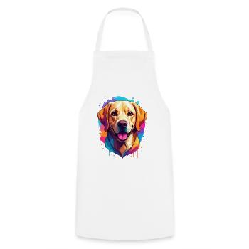 Labrador Retriever - Cooking Apron - white - Front - AI Model Male 185 dark (185cm)