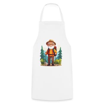 Happy grandpa on a hike - Cooking Apron - white - Front - AI Model Male 185 dark (185cm)