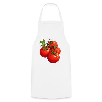 Tomaten - Kochschürze - Weiß - Vorne - AI Model Male 185 dark (185cm)