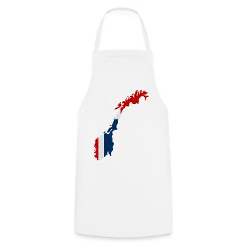 Map of Norway with flag - Cooking Apron - white - Front - AI Model Male 185 dark (185cm)