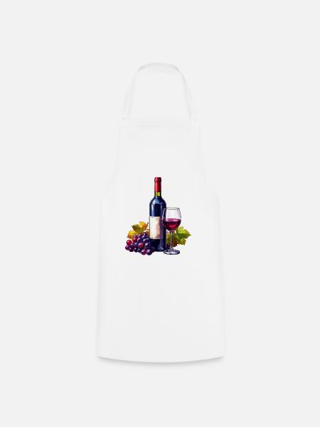 Rotwein / Wein - Kochschürze - Weiß