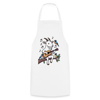 Goat Guitarist Surrounded by Birds - Cooking Apron - white - Front - AI Model Male 185 dark (185cm)